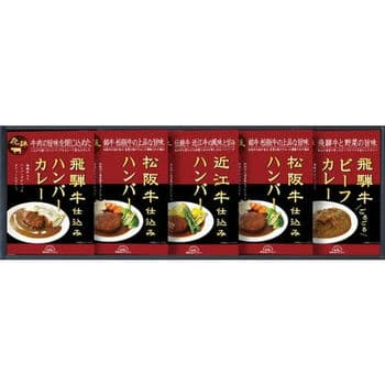 松阪牛・近江牛・飛騨牛仕込みハンバーグ＆カレー詰合せ HBK-35