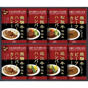 松阪牛・近江牛・飛騨牛仕込みハンバーグ＆カレー詰合せ HBK-50