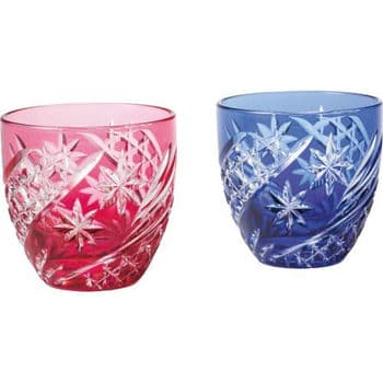 ＫＡＧＡＭＩ　江戸切子　ペア冷酒杯「星芒」