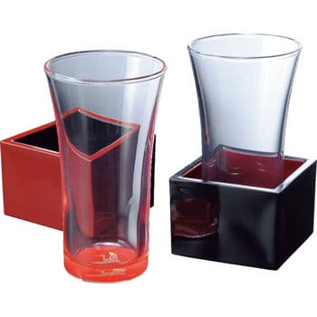 ぬりもん de Verre 蒔絵 鶴&亀 一口グラス・マスセットペア
