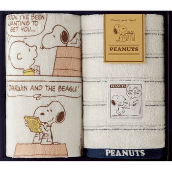 スヌーピー フェイスタオル2P