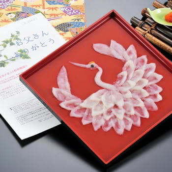 山口県萩産活〆まふく刺身慶祝鶴（2人前）