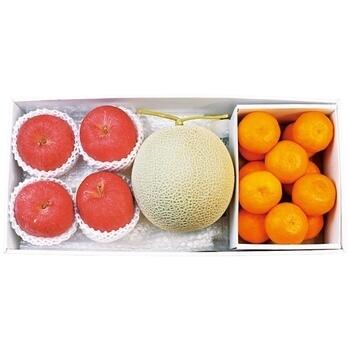 九州産 マスクメロン＆長野県産 サンフジ4玉＆和歌山県産 有田みかんセット