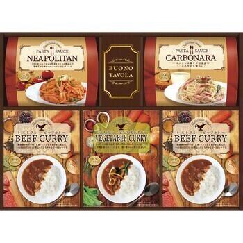 レストランカレー（3食）＆味わいパスタソース（2食）セット