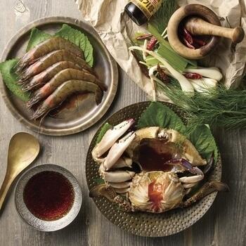 大阪鶴橋「百年の礎」のカンジャンケジャンとセウジャンのセット