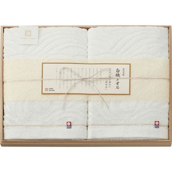 ◆◆◆ 白織タオル バスタオル2枚セット（木箱入）