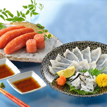 ふく霜降り刺身と辛子明太子詰合せ