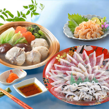 とらふく刺身・とらふくちり個食鍋セット（とらふぐ塩辛付き）