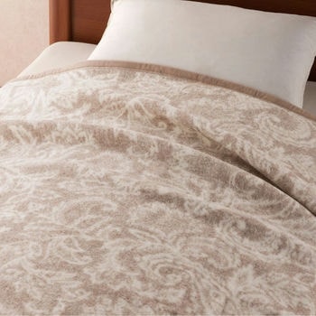 ジャカード織カシミヤ入りウール毛布（毛羽部分）