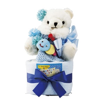 ホワイトベアおむつケーキ1段