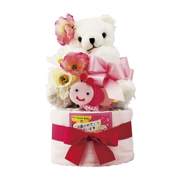 ホワイトベアおむつケーキ1段