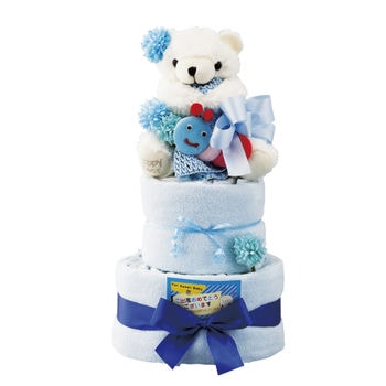 ホワイトベアおむつケーキ2段