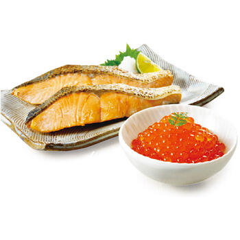 北海道産焼鮭切身（8切）・いくら（1瓶）セット