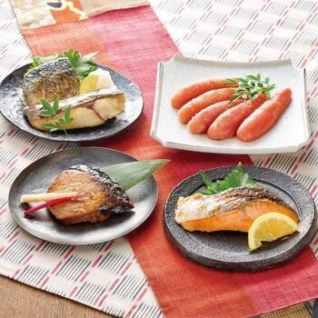 無着色辛子明太子・レンジで簡単焼魚詰合せ