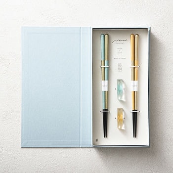 ブックケースヴェール箸置付ペア箸セット