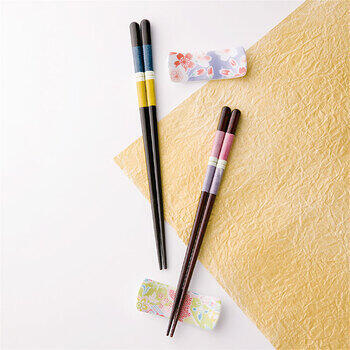 百福桐箱箸置付夫婦箸有馬