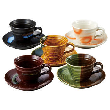 和渦紋 コーヒーカップ&ソーサー5客セット