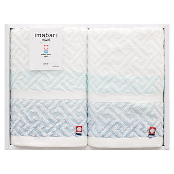 紋ジャガードフェイスタオル2P