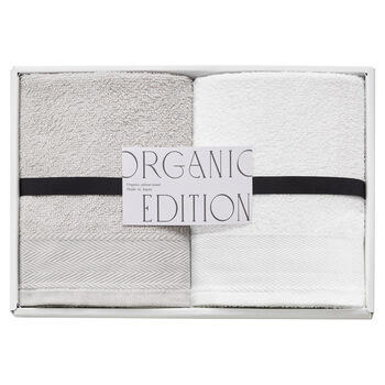 オーガニックコットン使用国産フェイスタオル2P