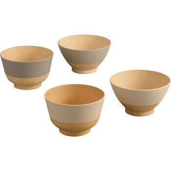 やさしい彩り飯椀・汁椀ペアセットあま色/きなり色