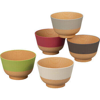やさしい彩り抗菌汁椀5客揃