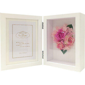 レ・ペタルフォトフレーム（プリザ・造花・ピンク）