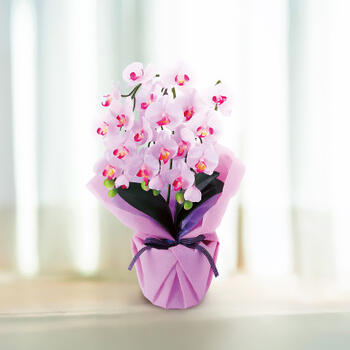 アーティフィシャルフラワー3本立ミニ胡蝶蘭（ラベンダー）