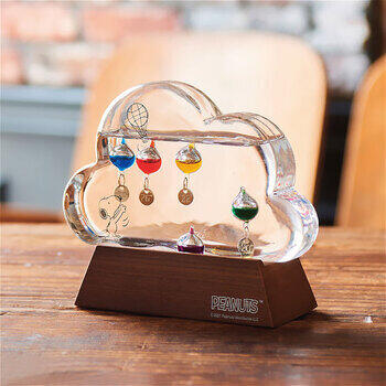 スヌーピーガラスフロート温度計クラウド