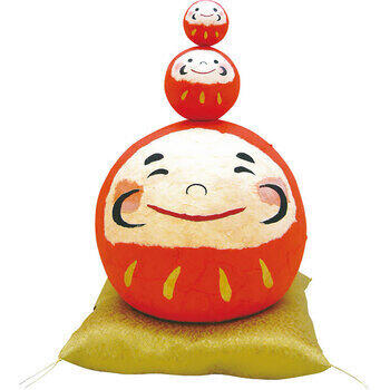 ちぎり和紙大福三福だるま