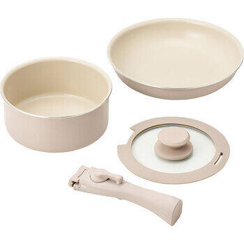 マジクックセラミック加工IH対応着脱ハンドルフライパン4点セット