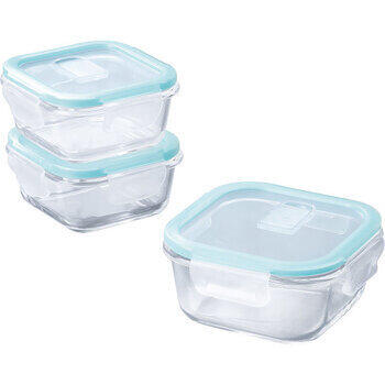 耐熱ガラス容器角型3点セット小