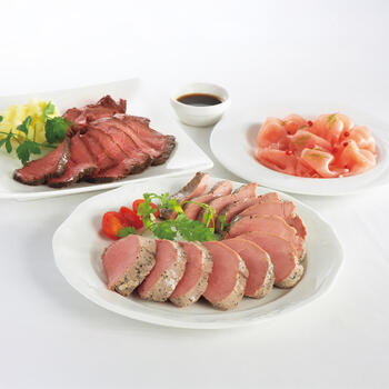 豚ひれ肉のやわらかローストポーク＆ローストビーフ＆生ハムセット