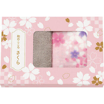 さくらガーゼパイルハンカチとマイクロファイバークロスセット