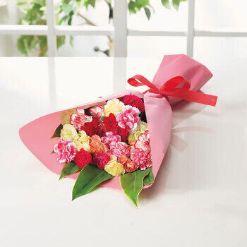 【生花】７色スプレーカーネーションブーケ