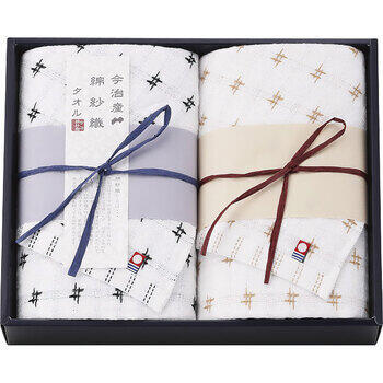 今治綿紗織フェイスタオル2枚セット