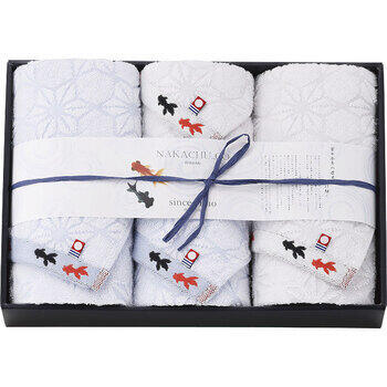 今治産金魚タオルフェイス・ウォッシュタオルセット