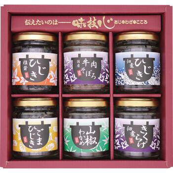 直火釜炊佃煮 瓶6品詰合せ