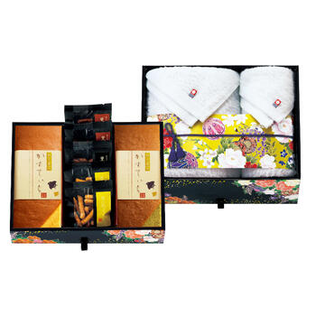 ミニたんす御進物「ほまれ」かすてぃら&今治産たおる HMKF-AJZ4