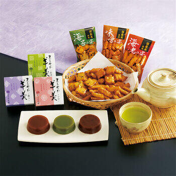 緑茶・あられ・羊かん詰合せ TRY-40