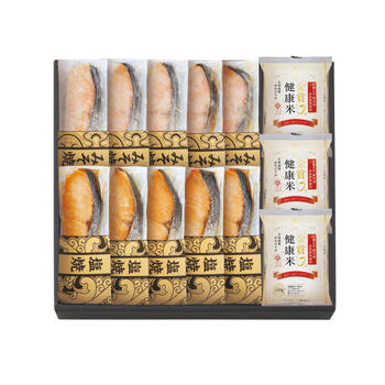 そのまま食べれる鮭切り身金賞健康米セット