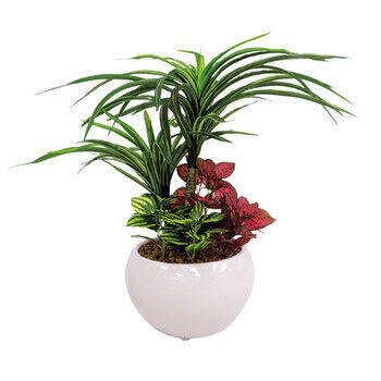 トロピカル寄せ植えポットユッカ（フェイクグリーン）