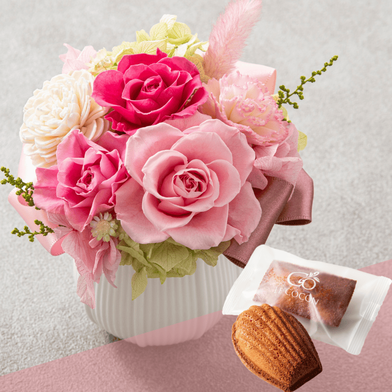 【焼き菓子セット】ポットプリザーブドフラワー           | 母の日ギフト