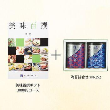 【香典返し向け】美味百撰ギフト 3000円コース+海苔詰合せ YN-152
