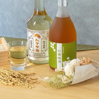 【ミニブーケセット】白鷹梅酒＋長期熟成 樽貯蔵純米焼酎セット