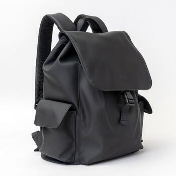 MATTE COATED RUCK SACK-TRA BLACK