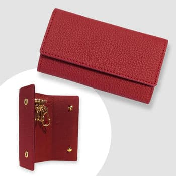 三つ折りキーホルダー キーケース ドイツ製シュリンク革